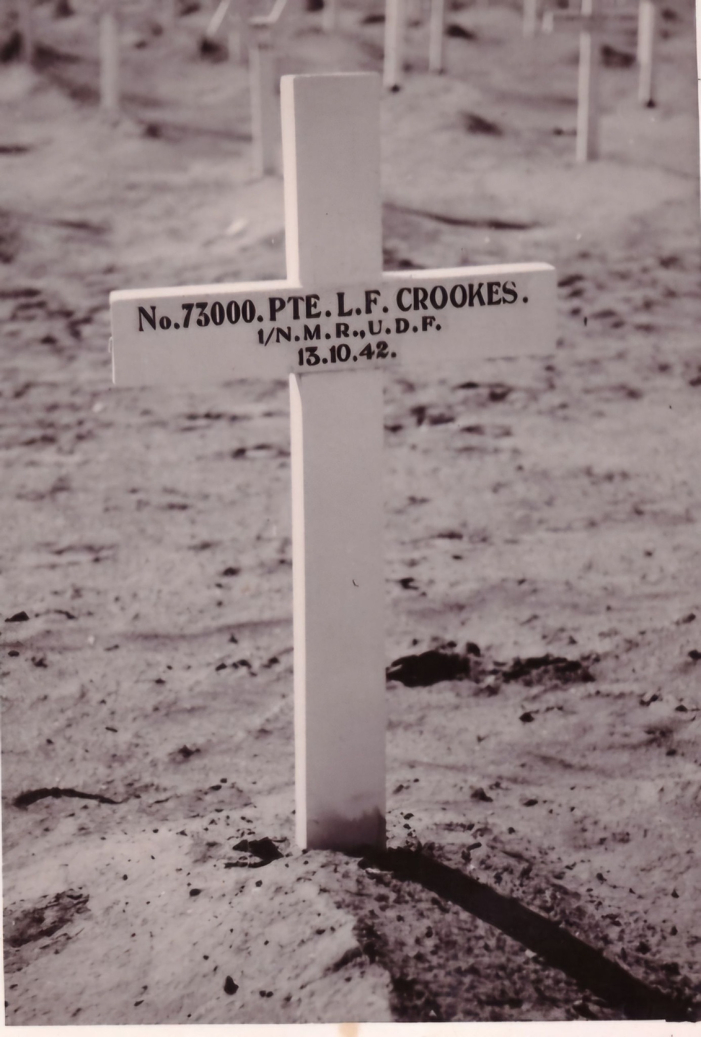 Inital Cross at El Alamein War Cemetery, Egypt